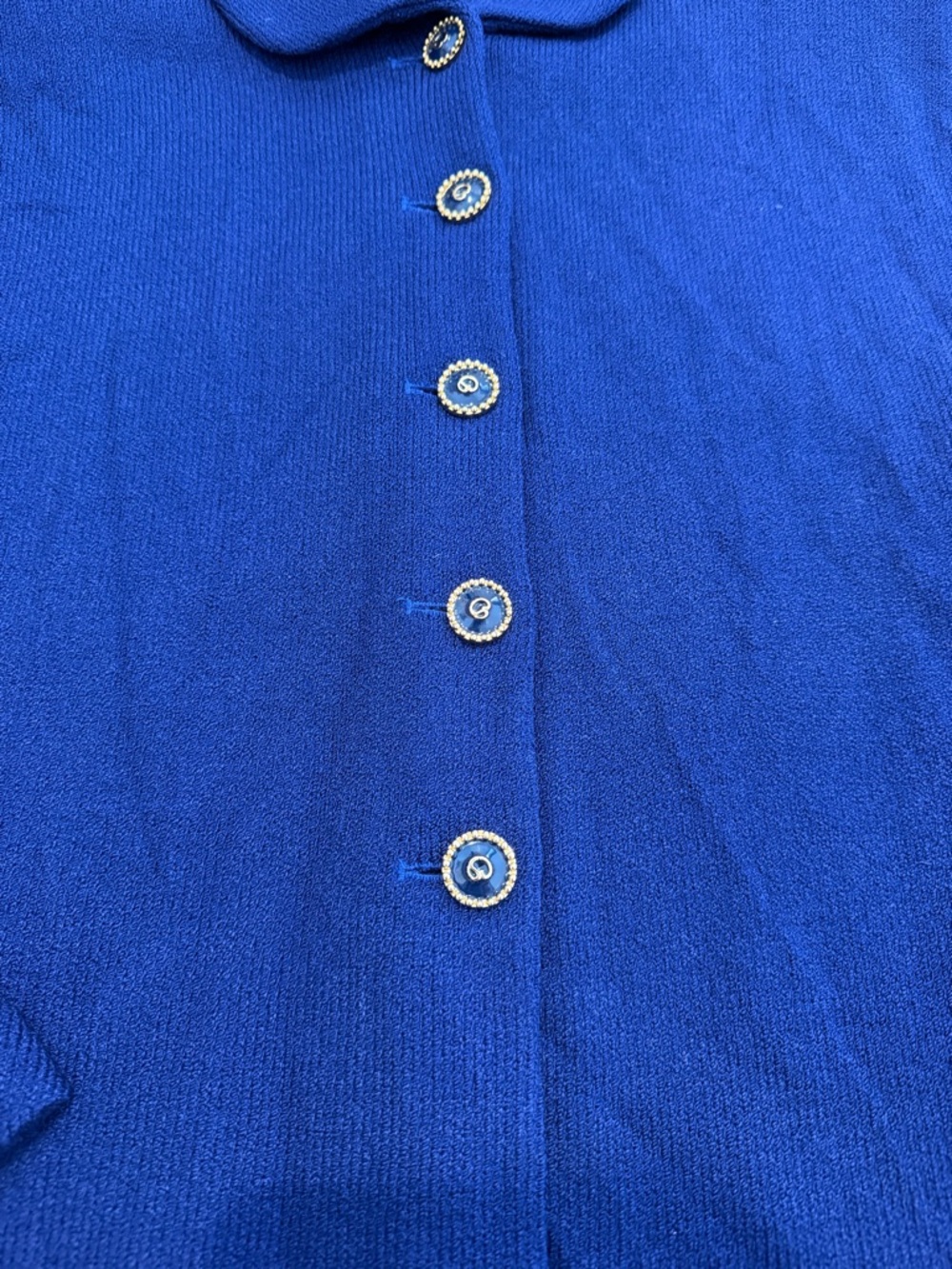 St. John Women's Blue Knit Jacket - size 6 - Picture 3 of 7